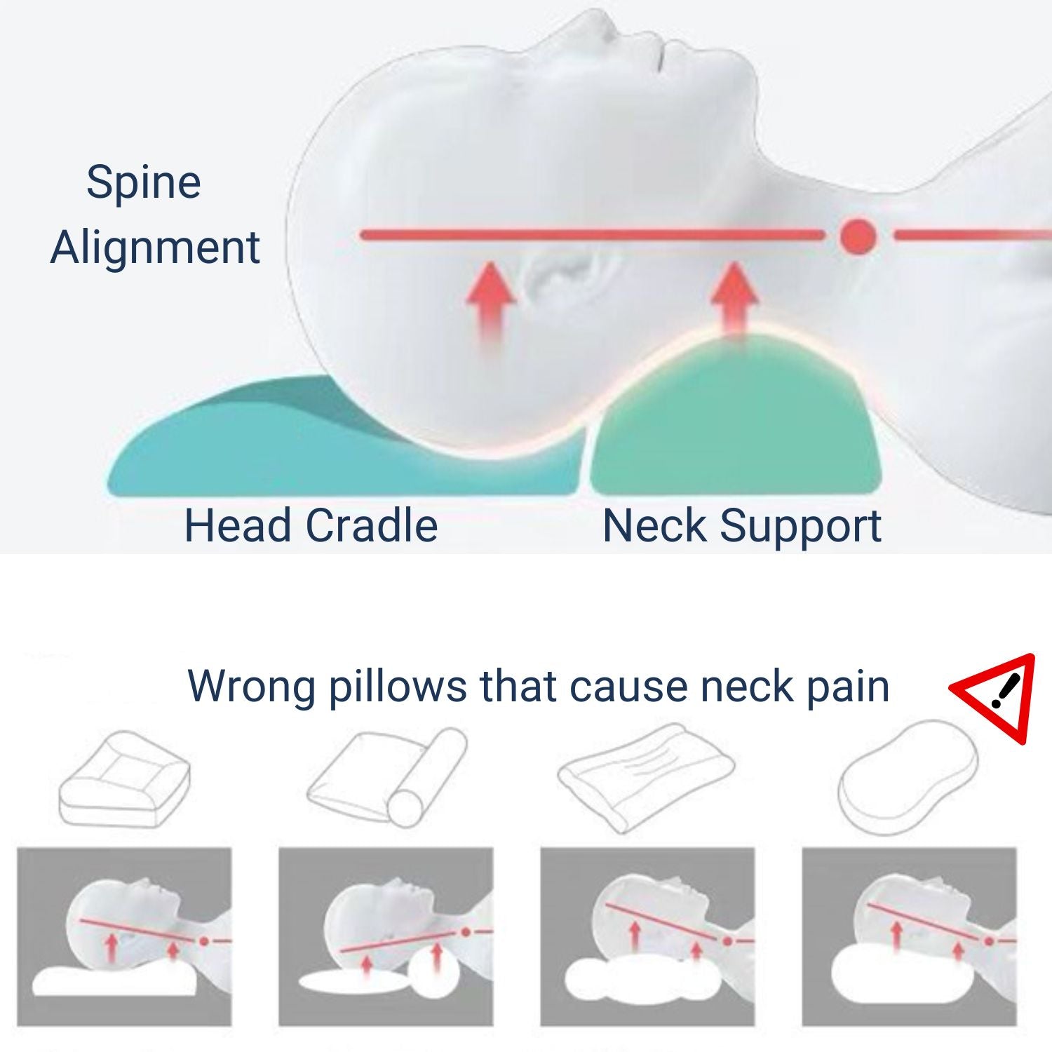 Best Pillow For Neck Pain Cervical Neck Pillow For Sleeping Neck Pain Relief Pillow Memory Foam Pillow JustStroll